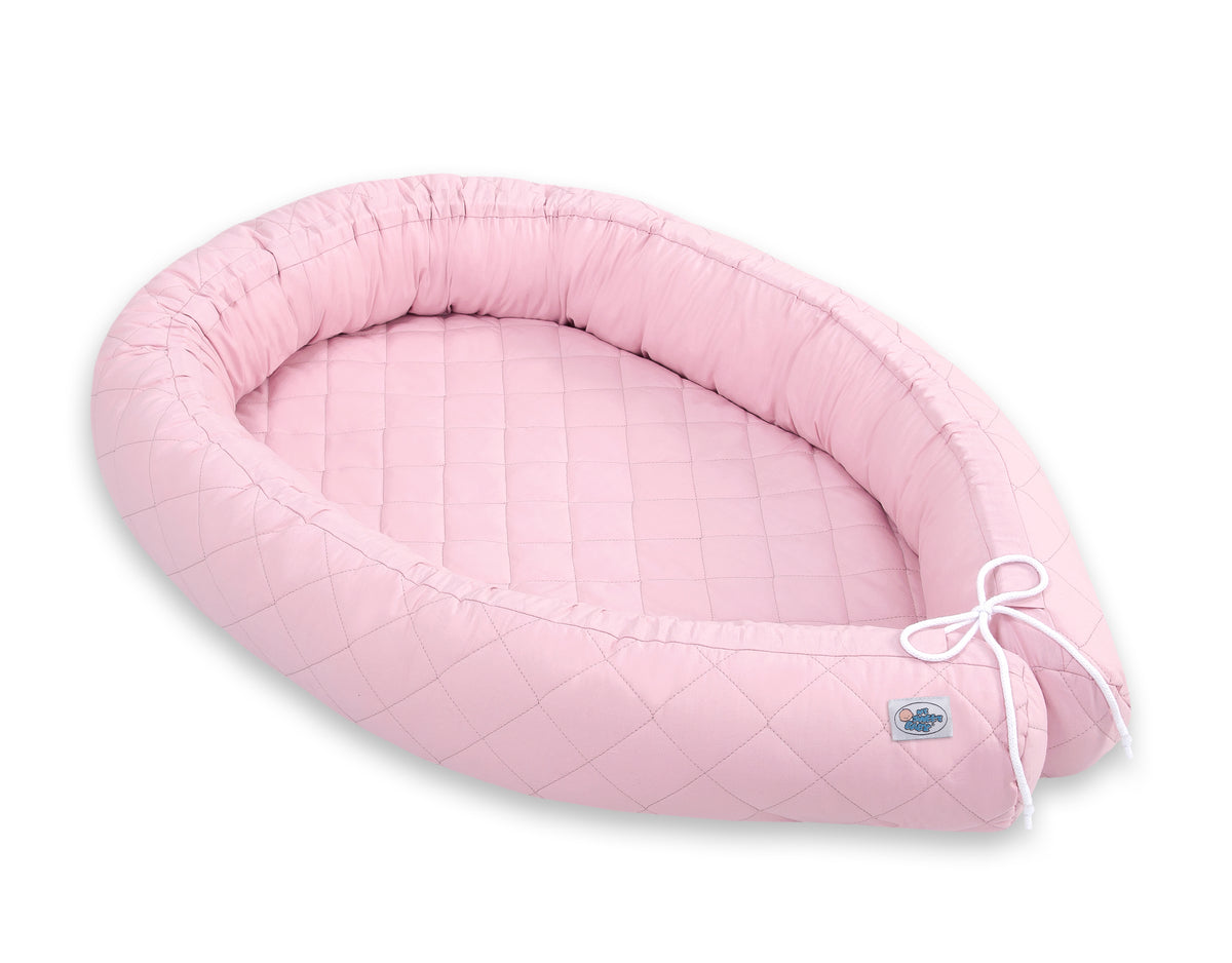 2-in-1 - Baby nest quilted - snake pillow bumper - white
