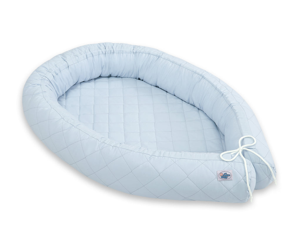 2-in-1 - Baby nest quilted - snake pillow bumper - white
