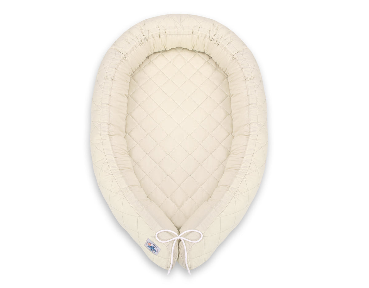 2-in-1 - Baby nest quilted - snake pillow bumper - white