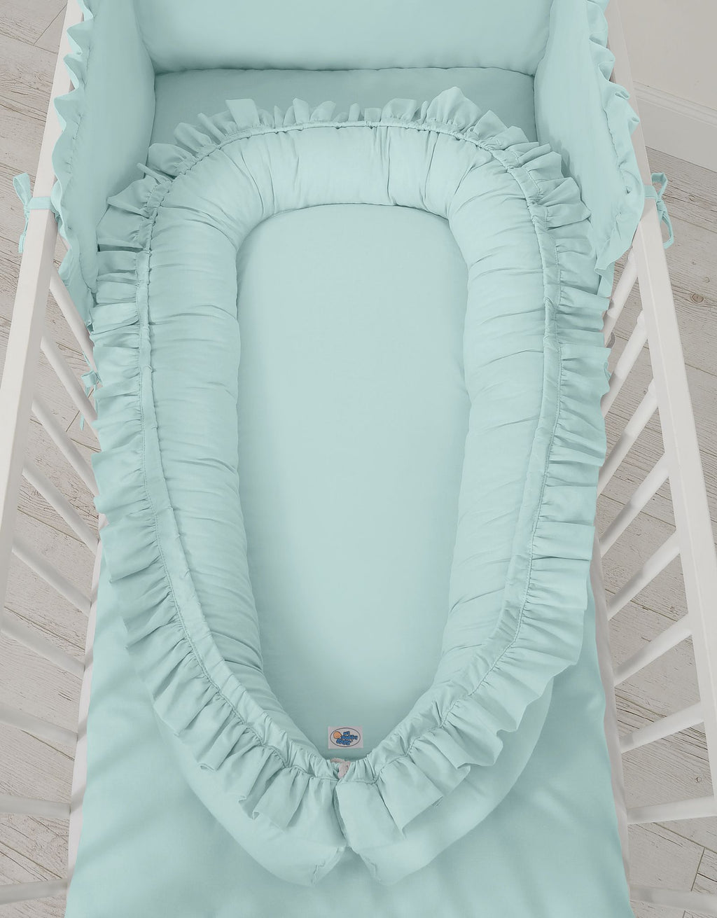 Baby nest Premium Cocoon for infants with a ruffle MY SWEET BABY- mint