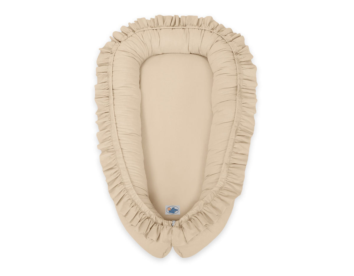 Baby nest Premium Cocoon for infants with a ruffle MY SWEET BABY- beige