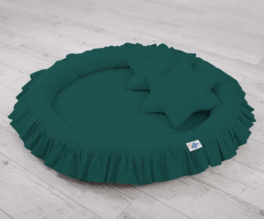 Nest with flounce - bottle green