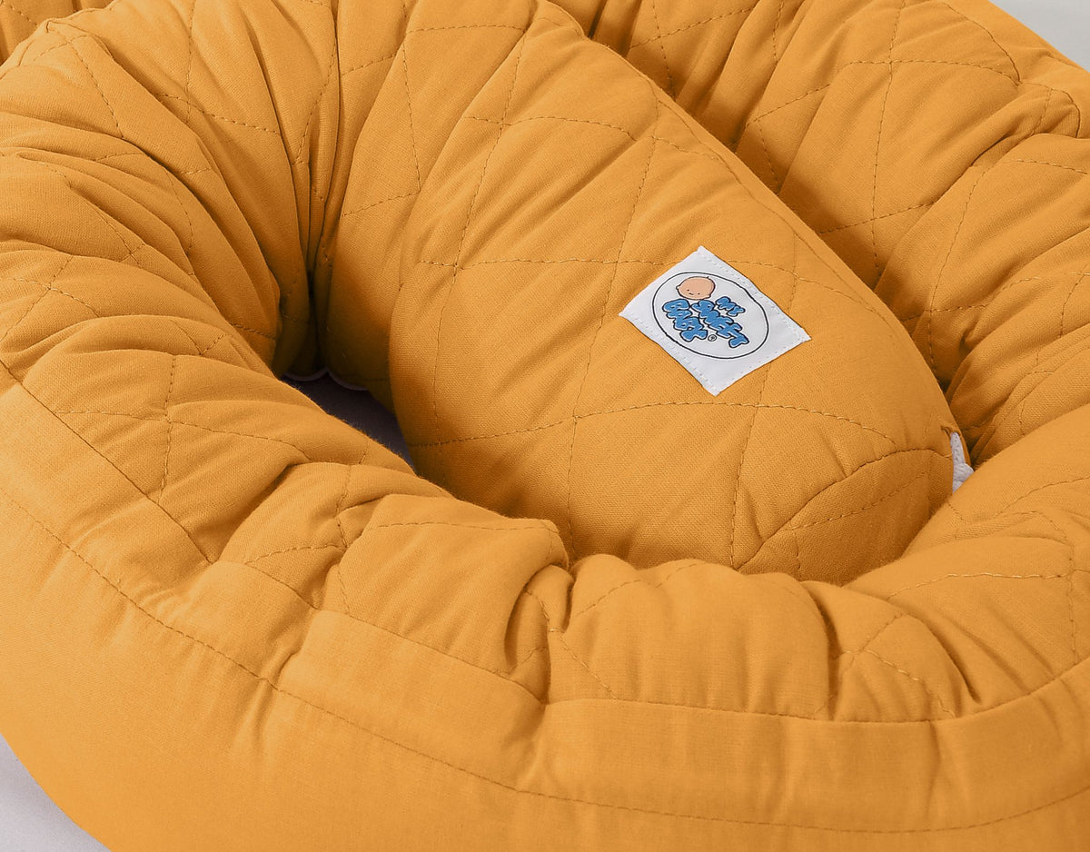 2-in-1 - Baby nest quilted - snake pillow bumper - white