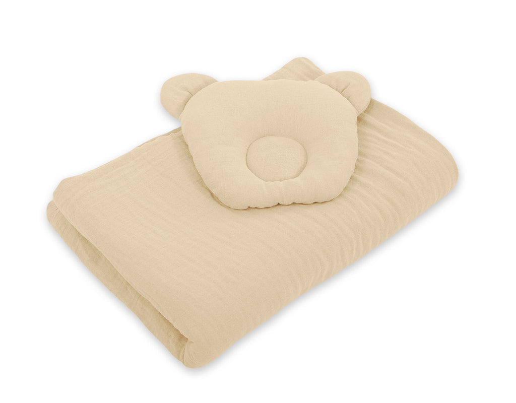 Duvet with pillow Teddy MUSLIN - 2pcs set - cream