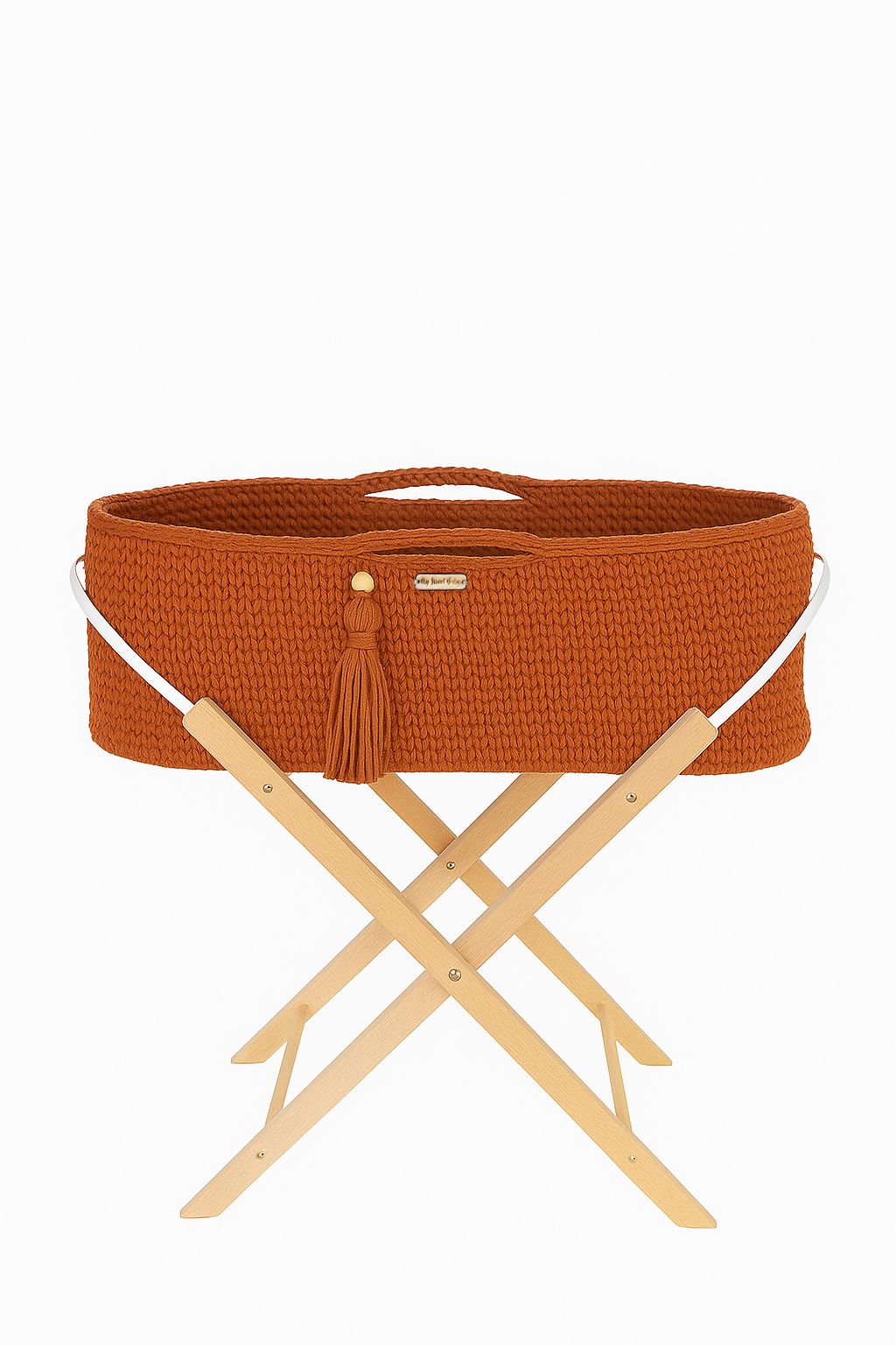 Moses basket BOHO Handmade with stand - terracotta
