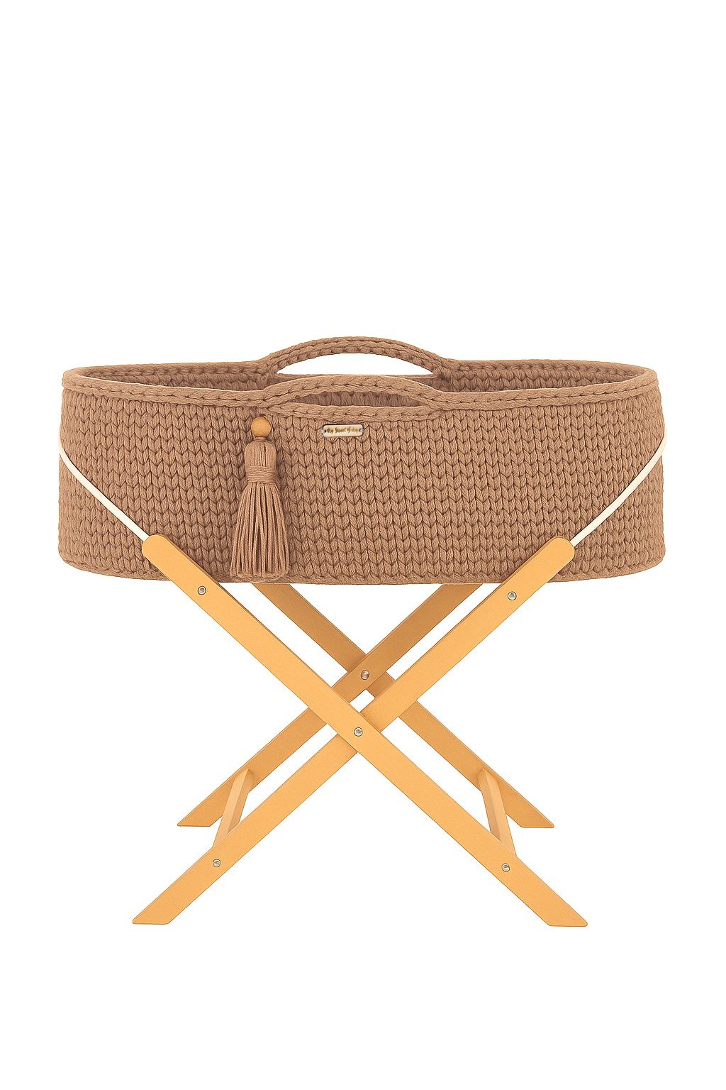 Moses basket BOHO Handmade with stand - sand