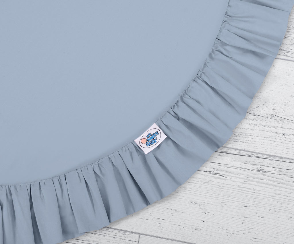 Set: Hanging baldachin for children's room cotton + Floor play mat- pastel blue