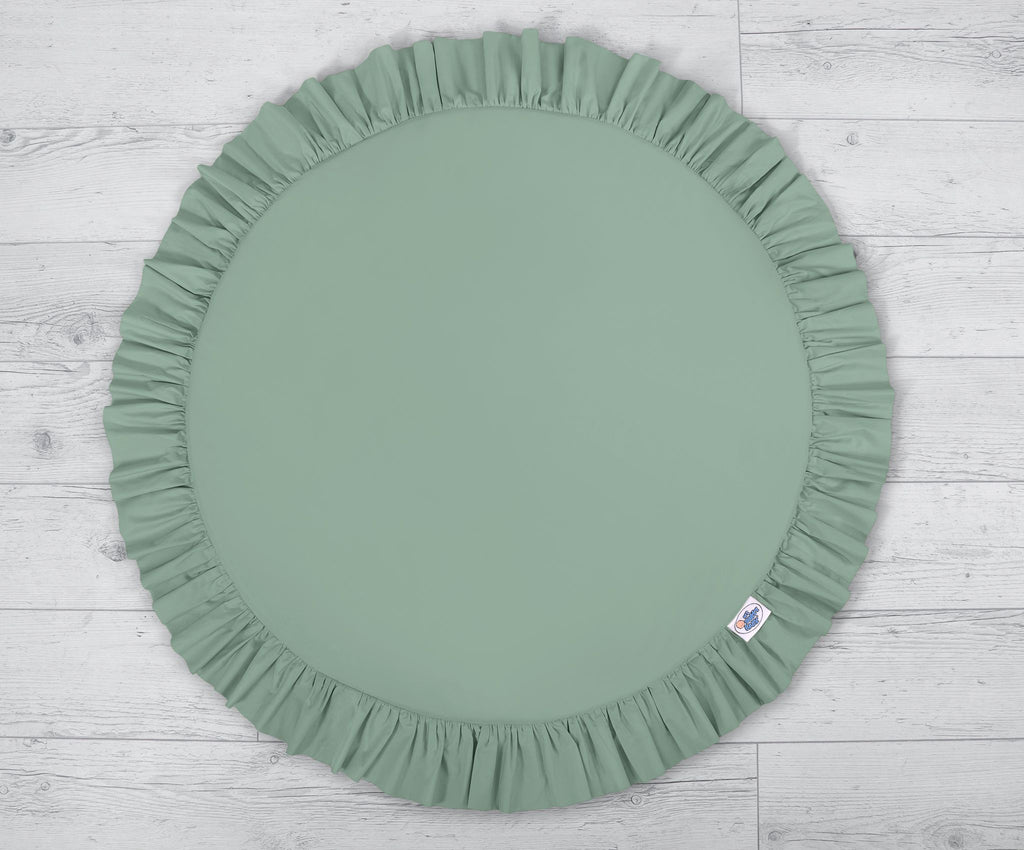 Set: Hanging baldachin for children's room cotton + Floor play mat- pastel green