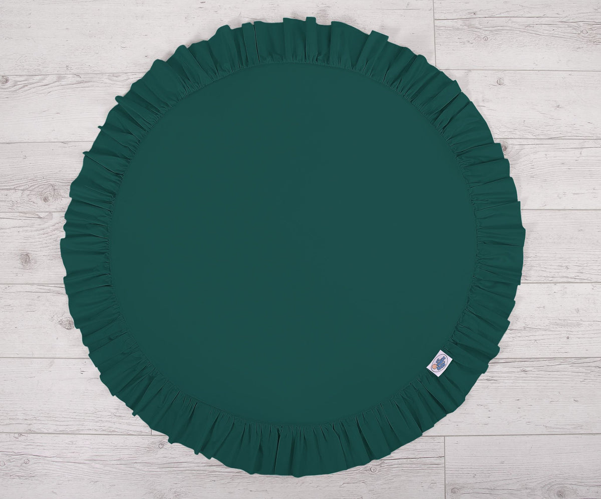 Set: Hanging baldachin for children's room cotton + Floor play mat- bottle green