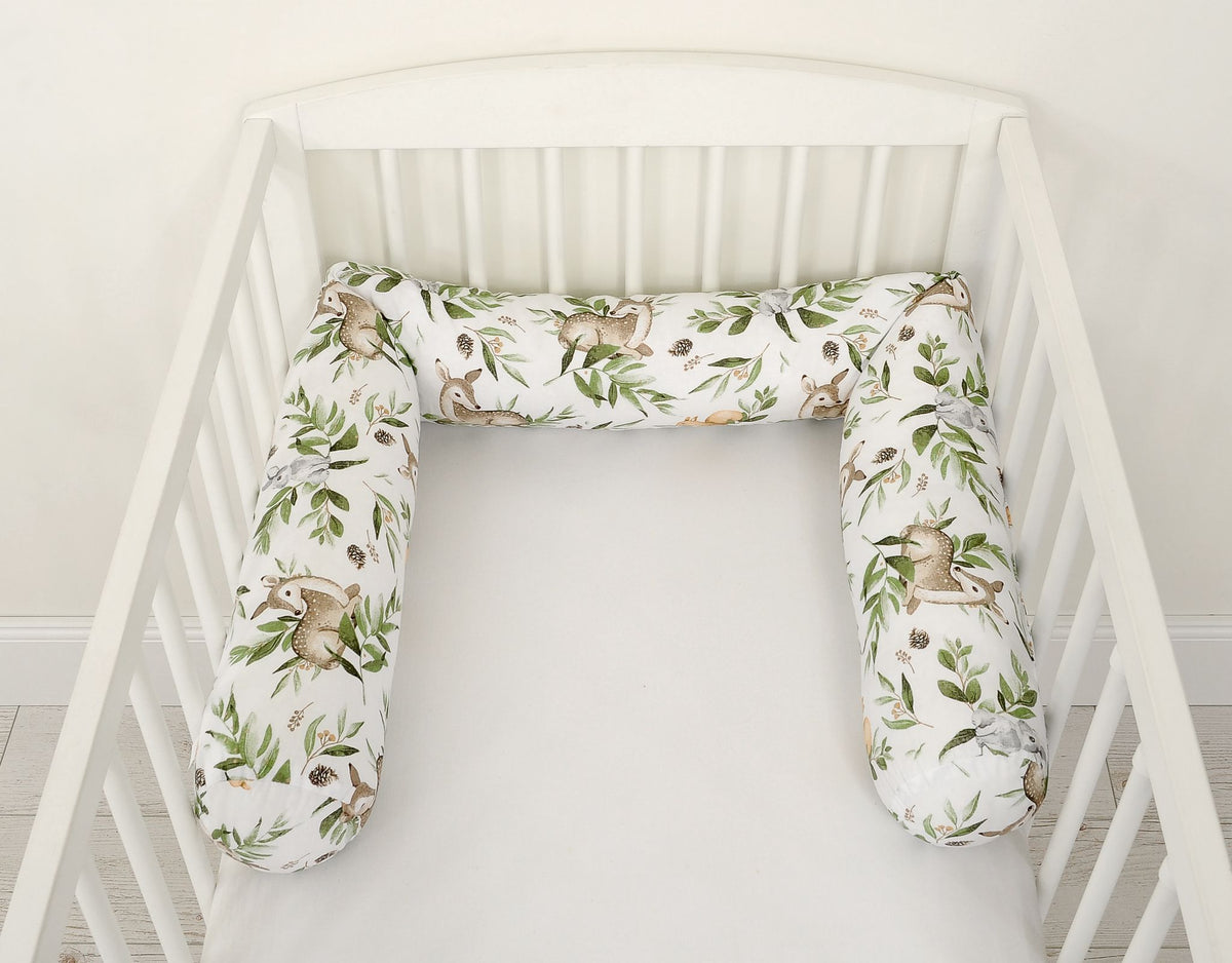 Roller bumper for baby bed - woodland green