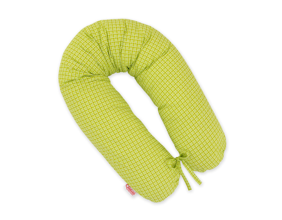 Pregnancy pillow- Longer, removable pillowcase - Green checkered