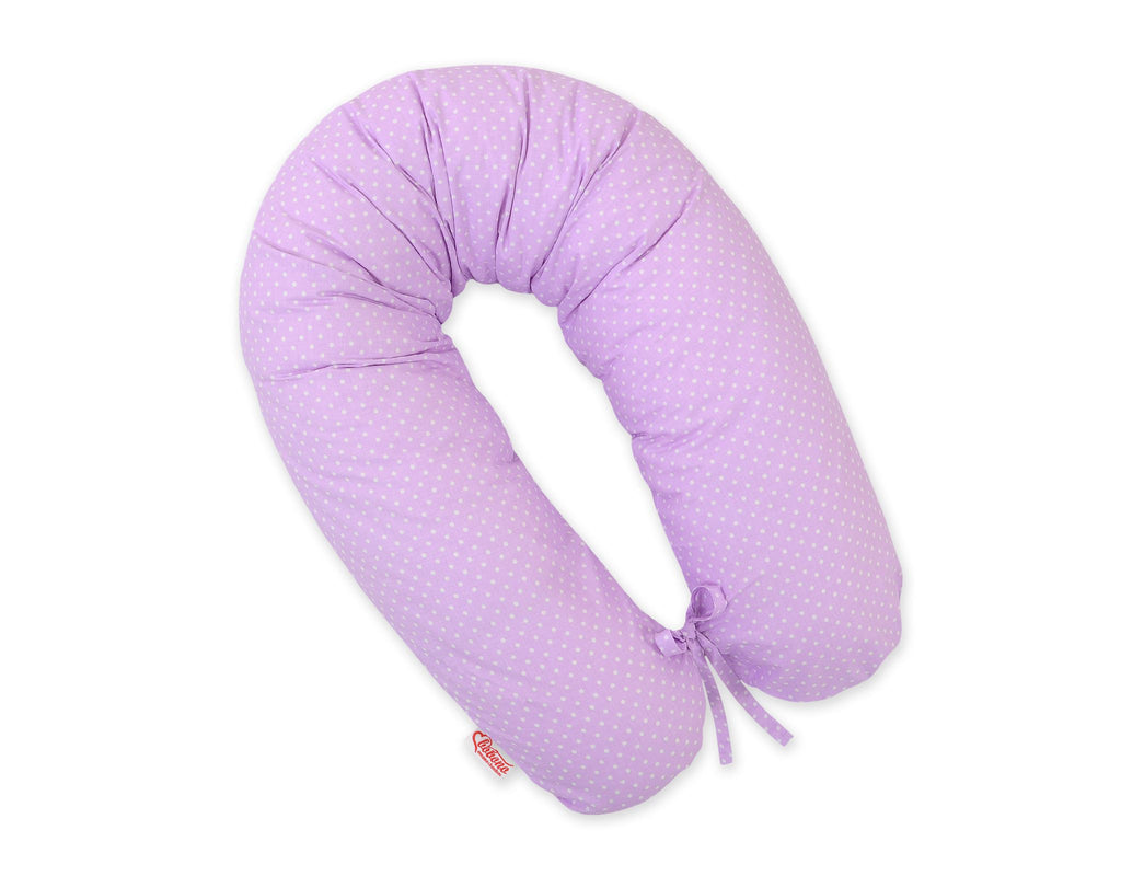 Pregnancy pillow- Longer, removable pillowcase - Lila polka dots