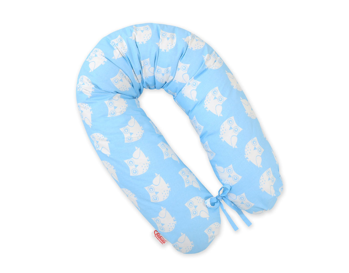 Pregnancy pillow- Longer, removable pillowcase - Owls blue