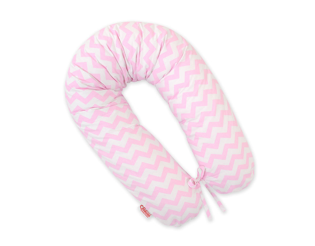 Pregnancy pillow- Longer, removable pillowcase - Chevron pink