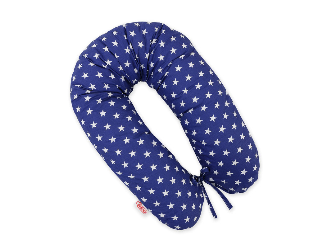 Pregnancy pillow- Longer, removable pillowcase - Navy blue stars