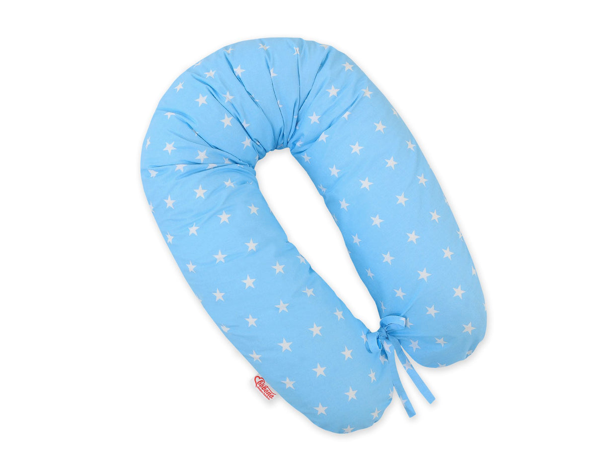Pregnancy pillow- Longer, removable pillowcase - Blue stars