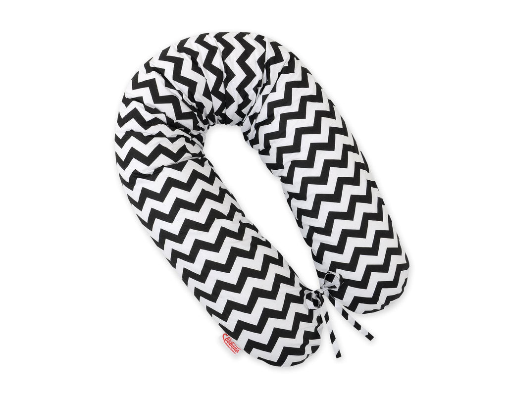 Pregnancy pillow- Longer, removable pillowcase - Chevron black
