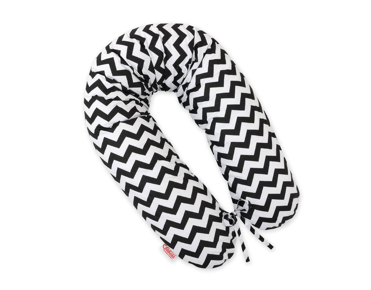 Pregnancy pillow- Longer, removable pillowcase - Chevron black