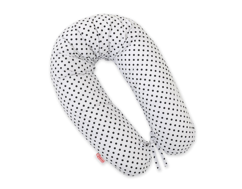 Pregnancy pillow- Longer, removable pillowcase - black dots
