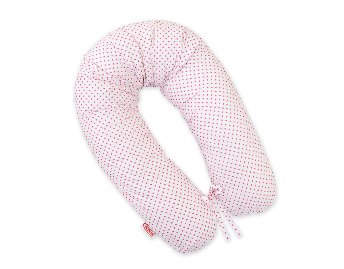 Pregnancy pillow- Longer, removable pillowcase - pink dots
