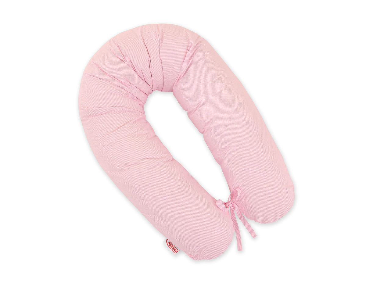 Pregnancy pillow- Longer, removable pillowcase - Pink strips