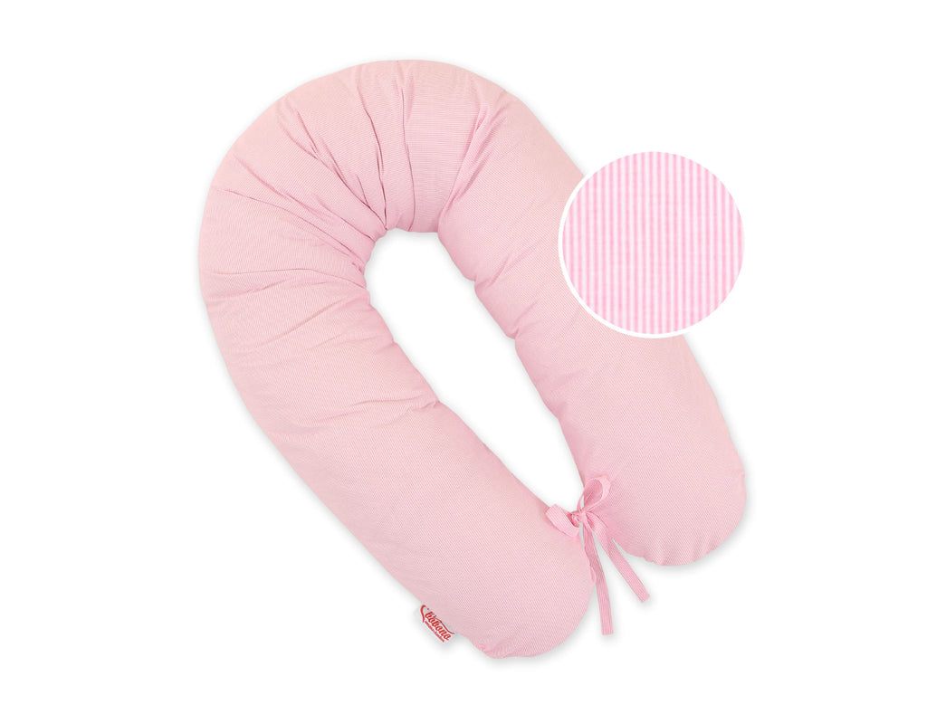 Pregnancy pillow- Longer, removable pillowcase - Pink strips