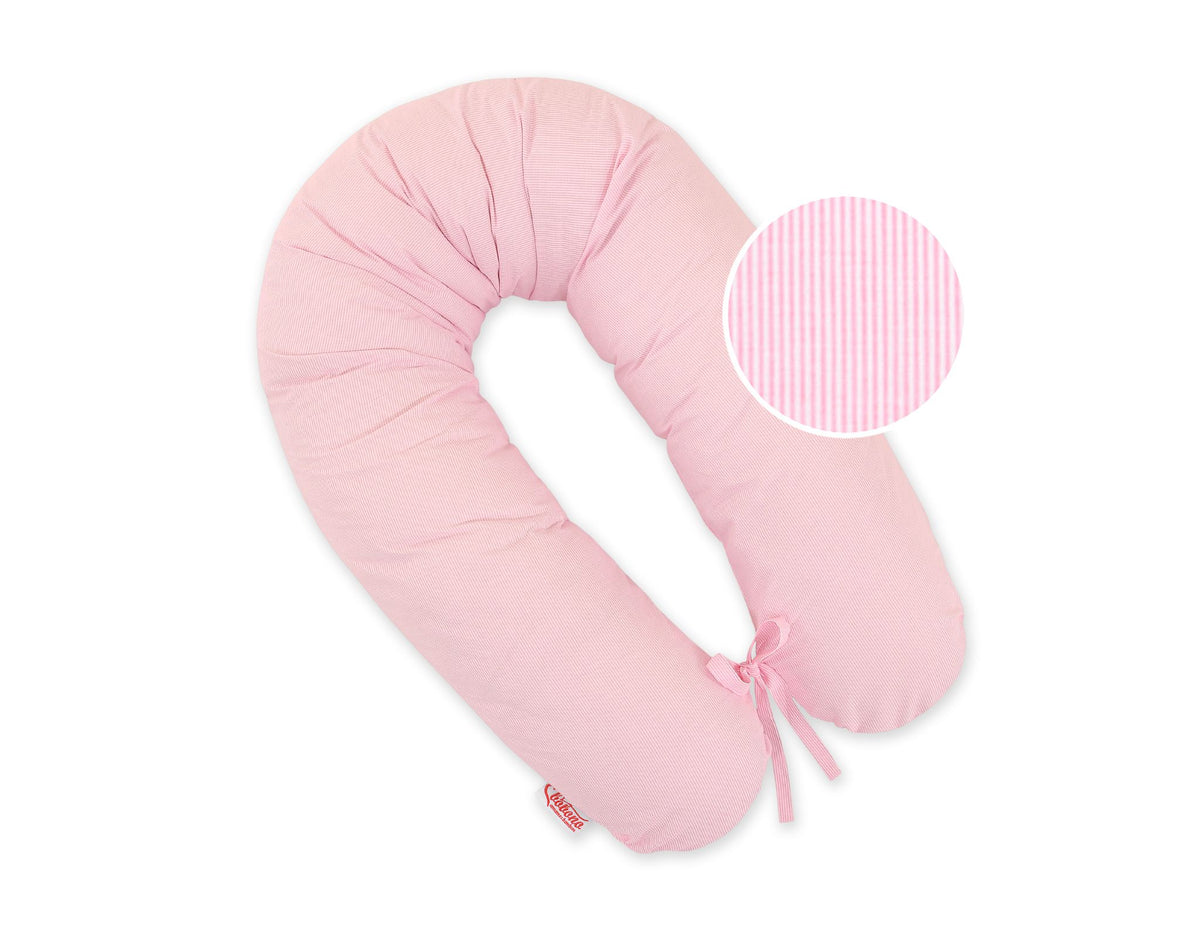 Pregnancy pillow- Longer, removable pillowcase - Pink strips