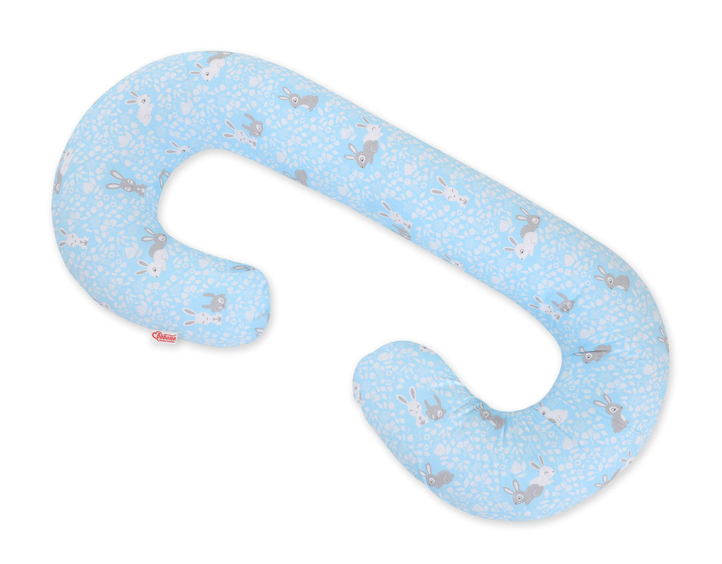 Maternity Support Pillow C, removable pillowcase - Blue rabbits