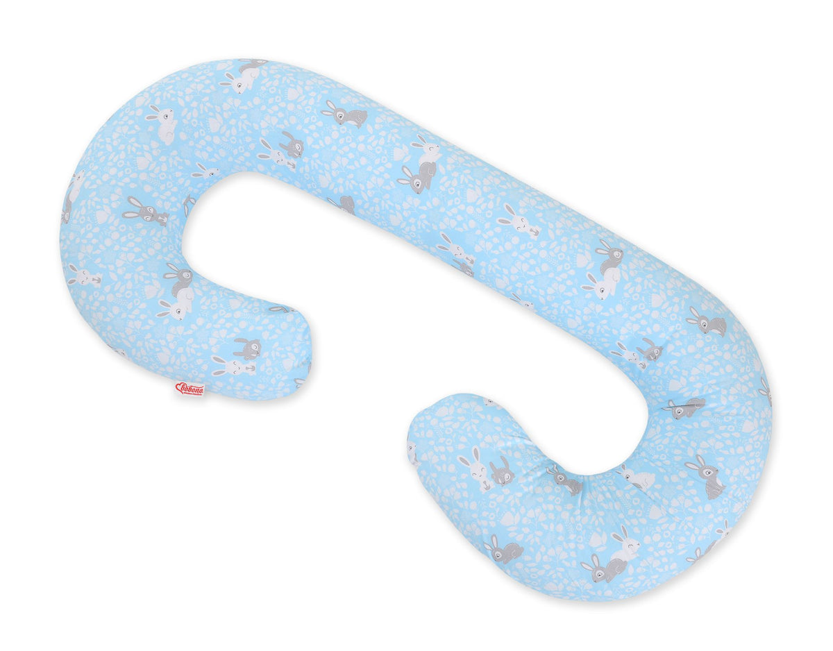Maternity Support Pillow C, removable pillowcase - Blue rabbits
