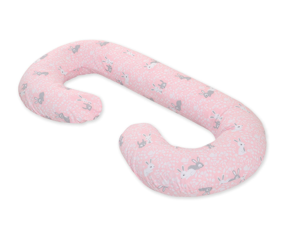 Maternity Support Pillow C, removable pillowcase - Pink rabbits