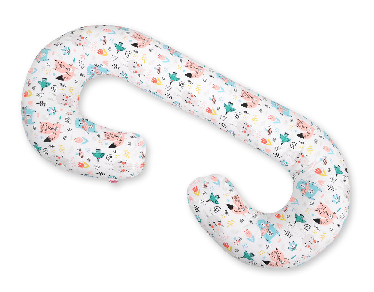 Maternity Support Pillow C, removable pillowcase - blue teddy bears
