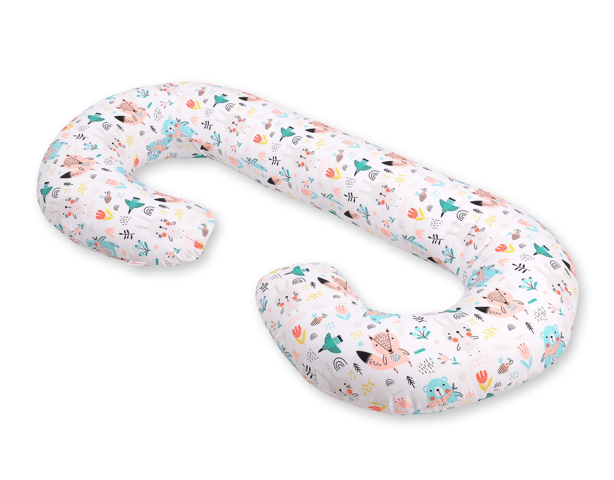 Maternity Support Pillow C, removable pillowcase - blue teddy bears