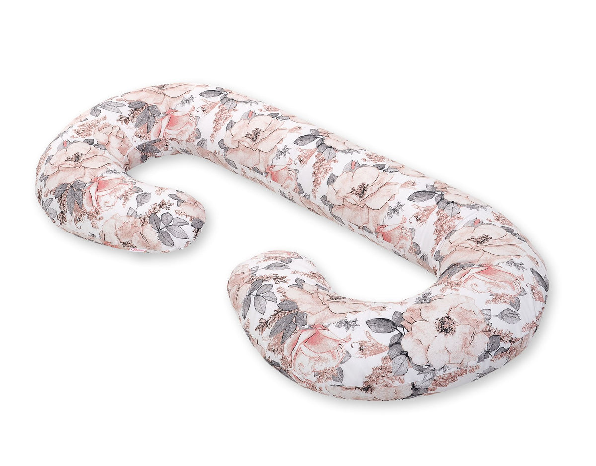 Maternity Support Pillow C, removable pillowcase - sepia roses