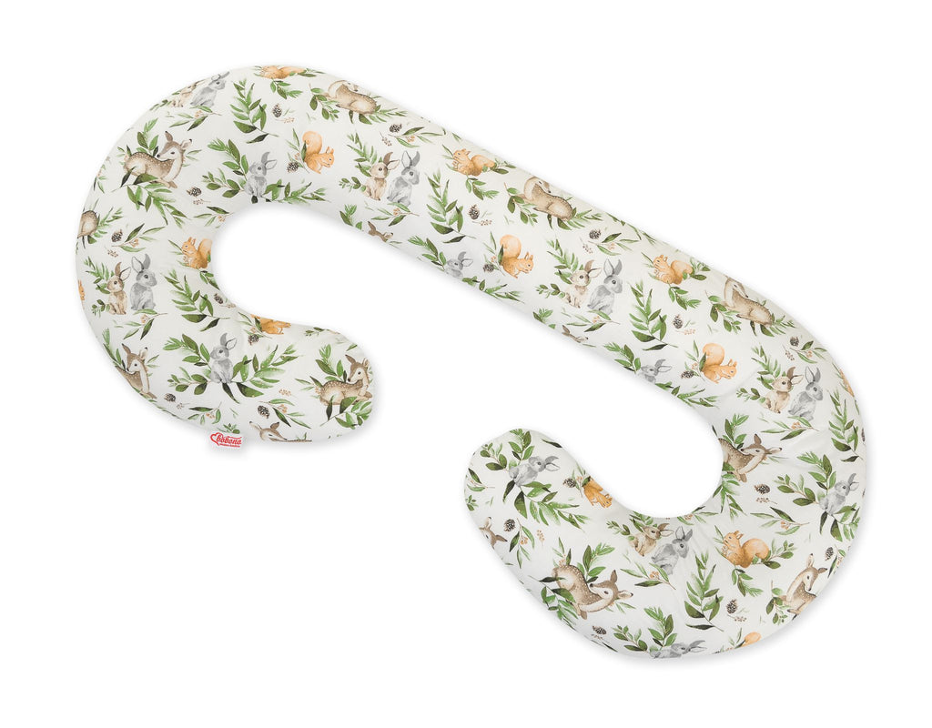 Maternity Support Pillow C, removable pillowcase - Woodland green