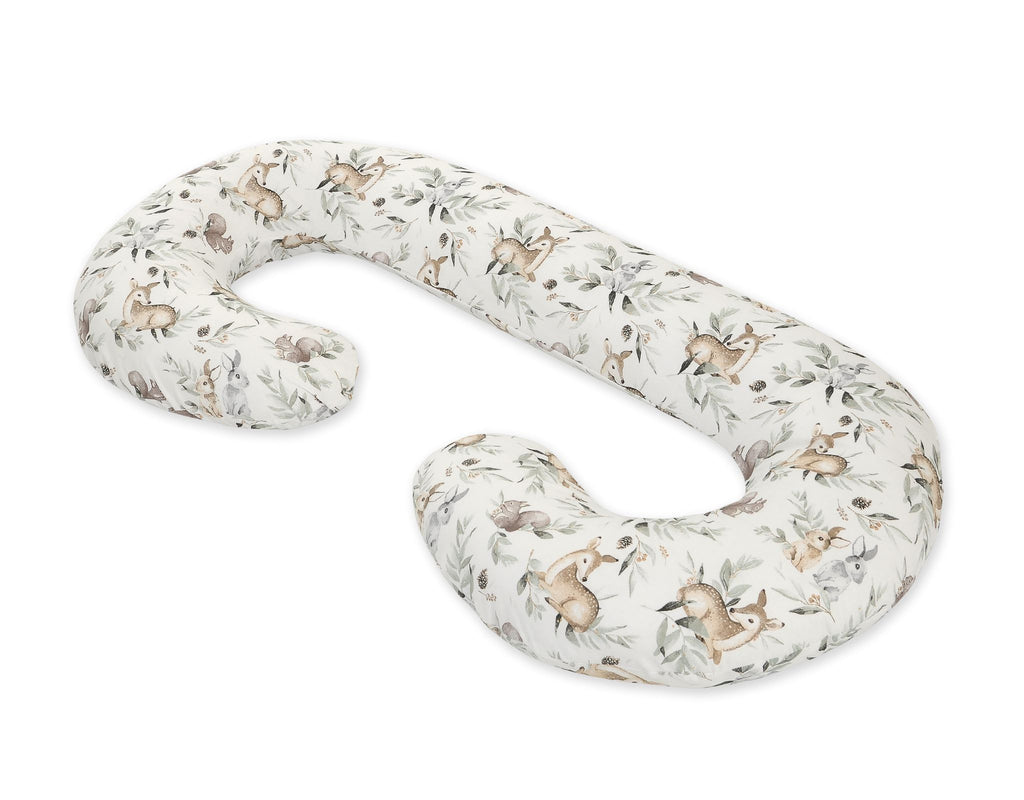 Maternity Support Pillow C, removable pillowcase - Woodland olive