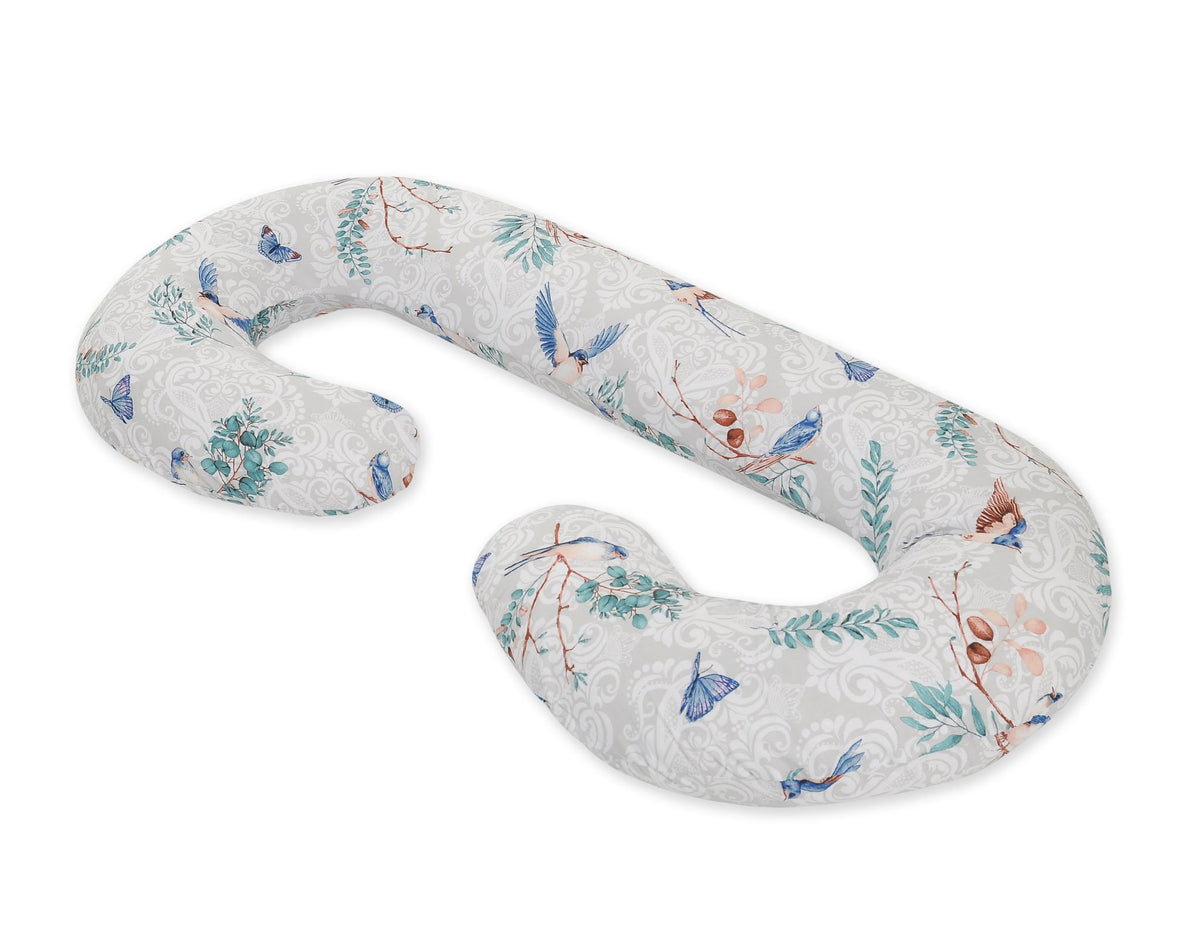 Maternity Support Pillow C, removable pillowcase - Blue birds