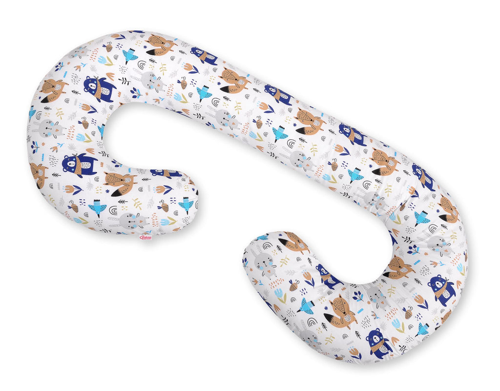 Maternity Support Pillow C, removable pillowcase - navy blue bears