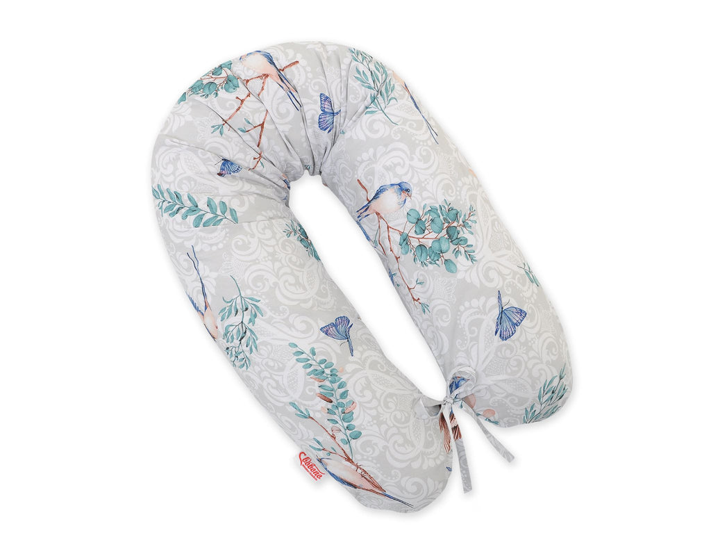 Pregnancy pillow- Longer, removable pillowcase - Blue birds