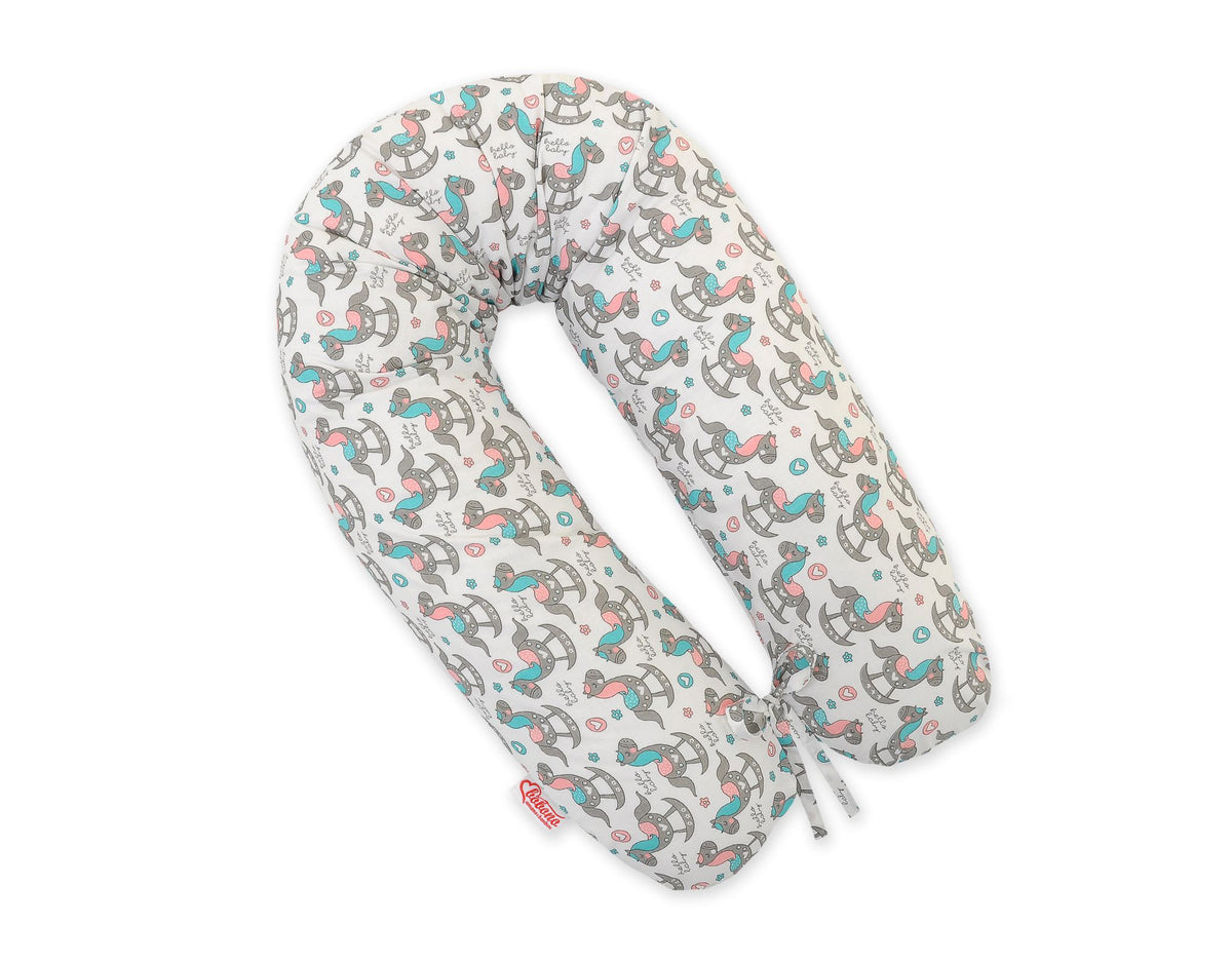 Pregnancy pillow- Longer, removable pillowcase - rocking horses
