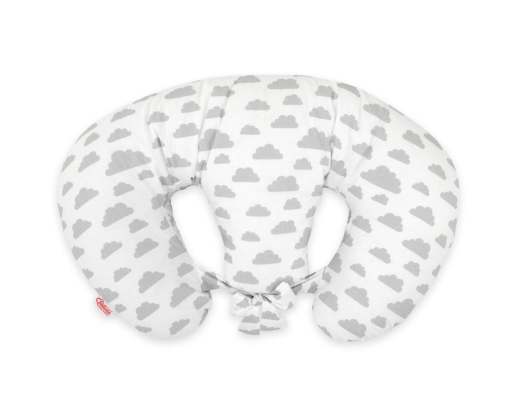 Twin Nursing Pillow – Clouds Gray (Removable, Hands-Free Feeding)