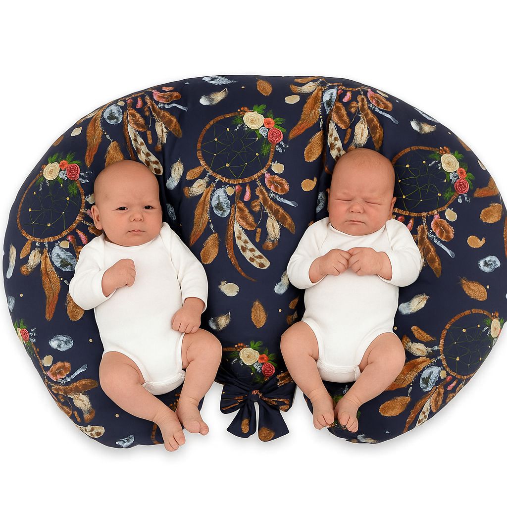 Twin Nursing Pillow – Dream Catchers (Removable, Hands-Free Feeding)