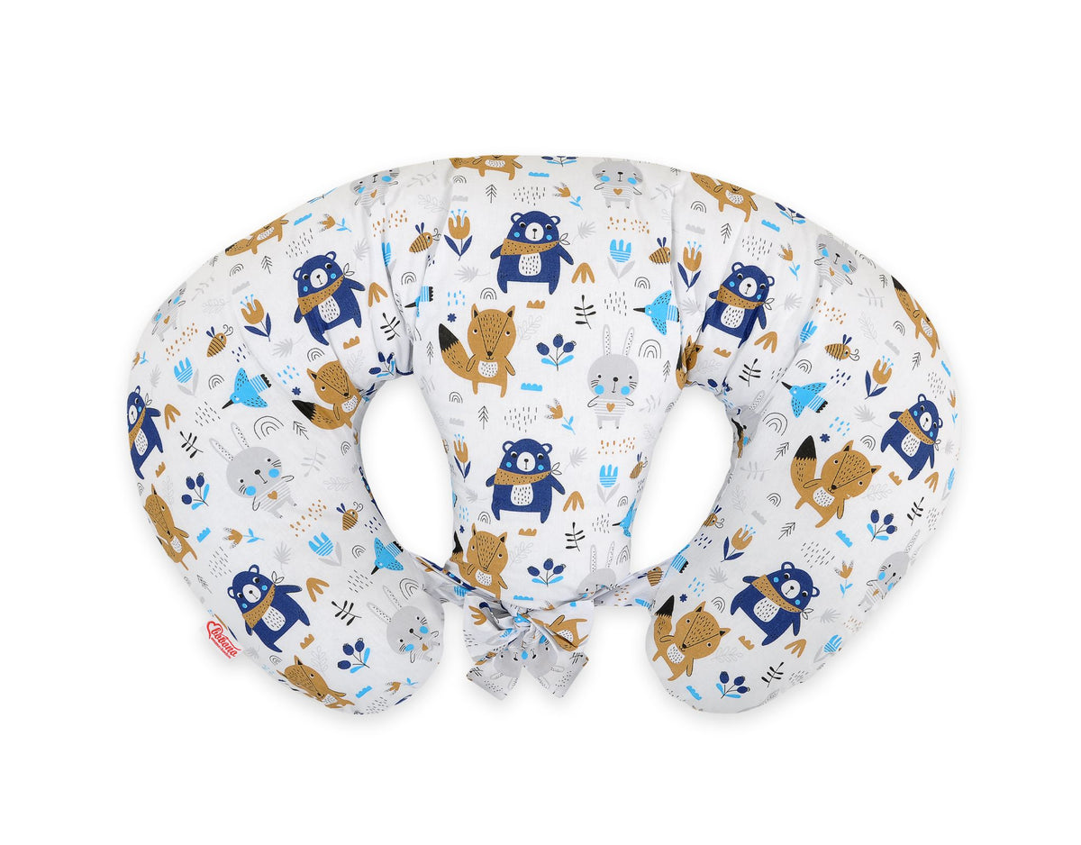 Twin Nursing Pillow – Navy blue bears (Removable, Hands-Free Feeding)