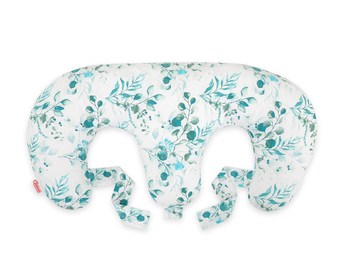 Twin Nursing Pillow – Eucaliptus mint (Removable, Hands-Free Feeding)