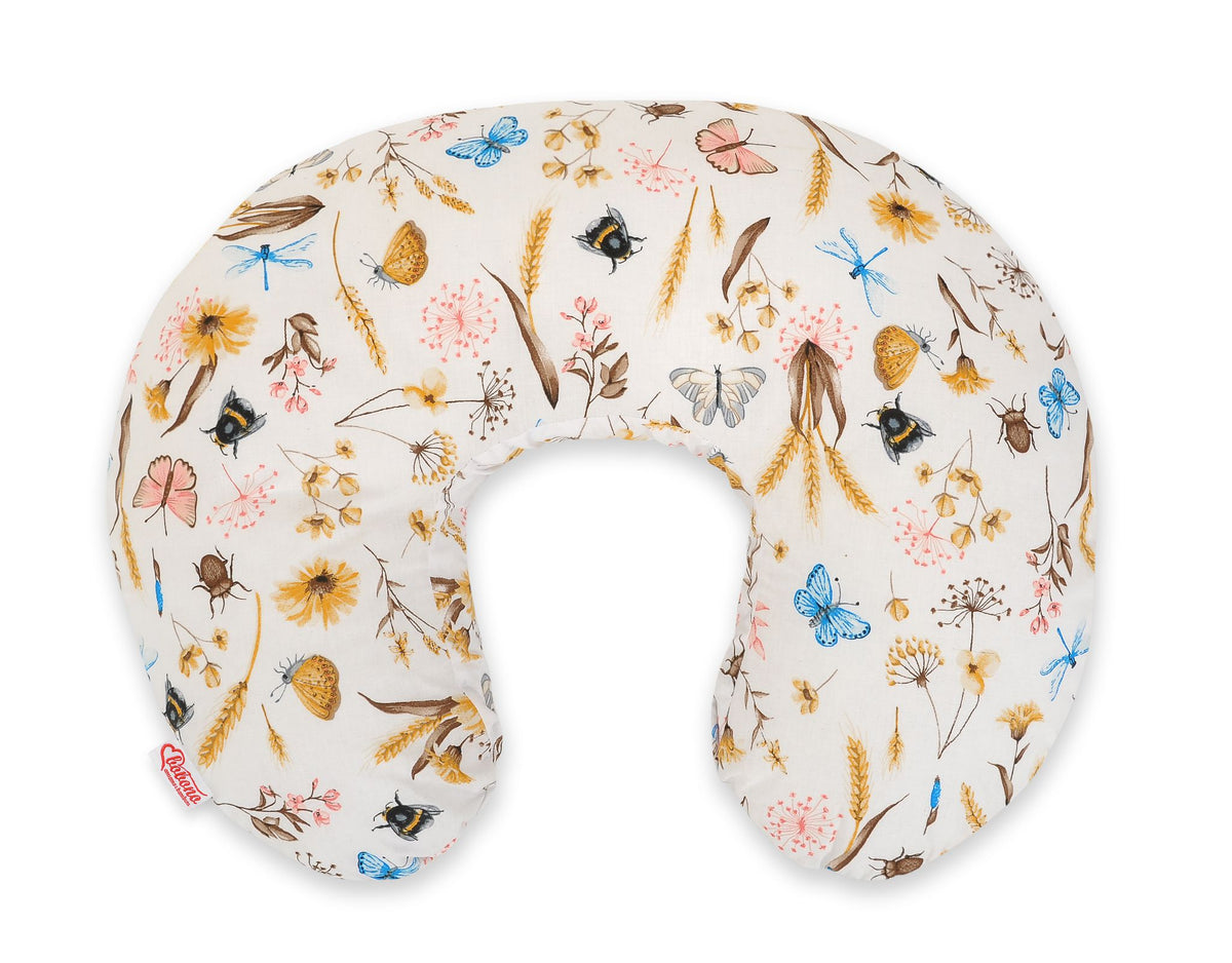 Breastfeeding Pillow Nursing Croissant Pillow, removable, Hands-Free Feeding- Summer meadow
