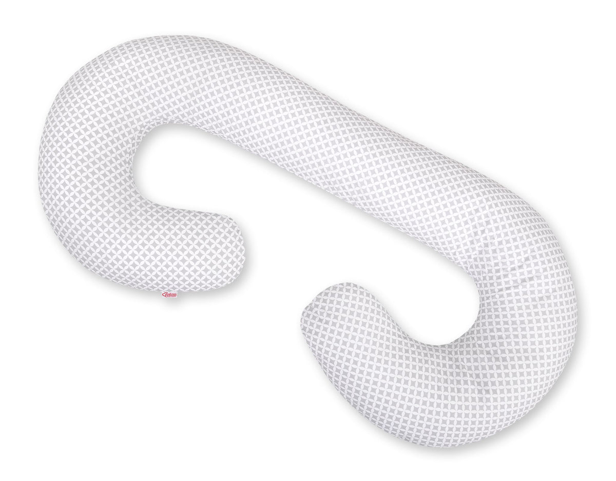 Maternity Support Pillow C, removable pillowcase - rosette grey