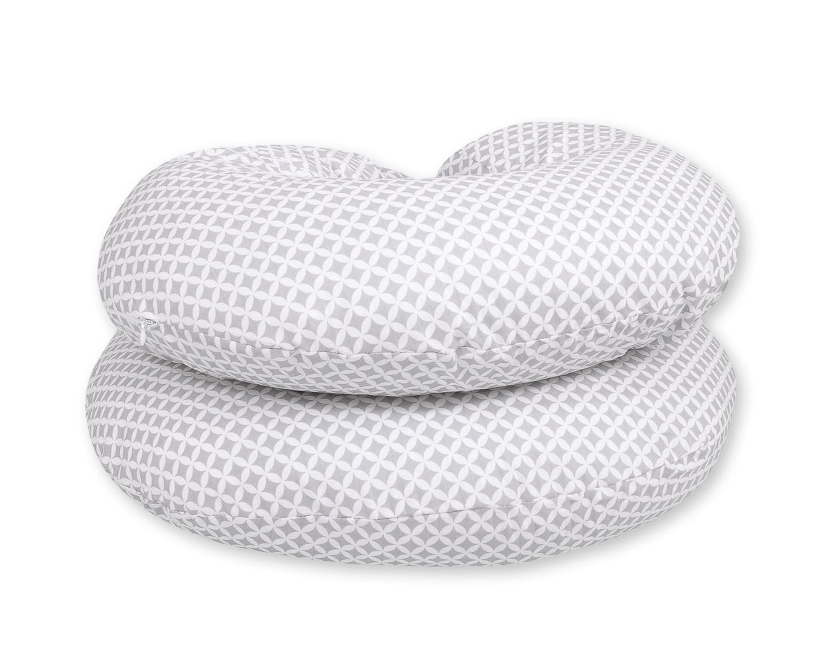 Maternity Support Pillow C, removable pillowcase - rosette grey
