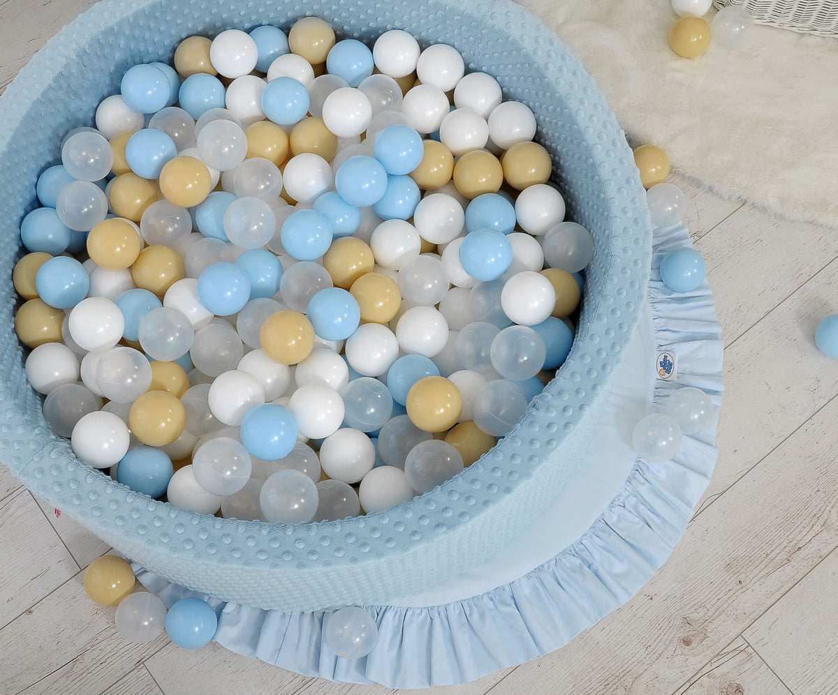 Ball-pit minky H-30 cm with balls 200pcs- misty blue