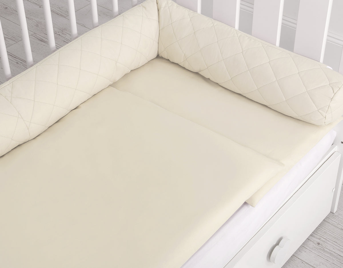 2-in-1 - Baby nest quilted - snake pillow bumper - white