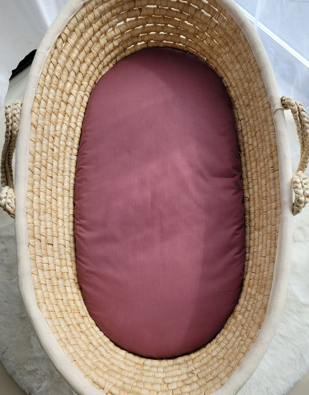 Sheet made of cotton for moses basket mattress 75x35 cm - pastellviolett