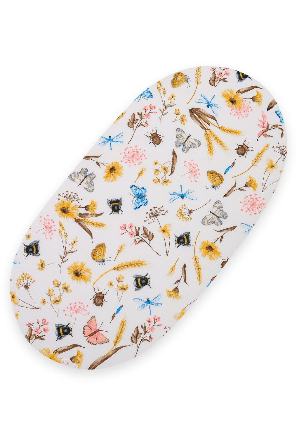 Sheet made of cotton for moses basket mattress 75x35 cm - Summer meadow